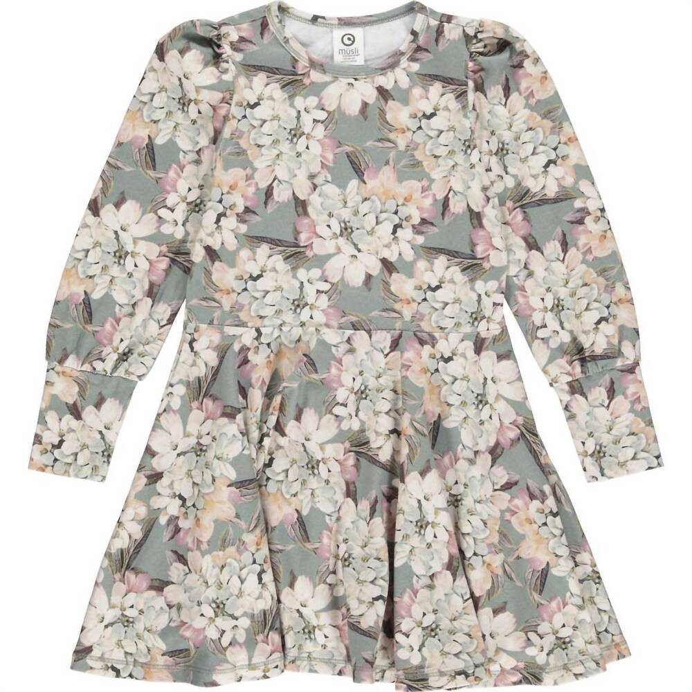 NEW MÜSLI kid's floral twirl dress in sage